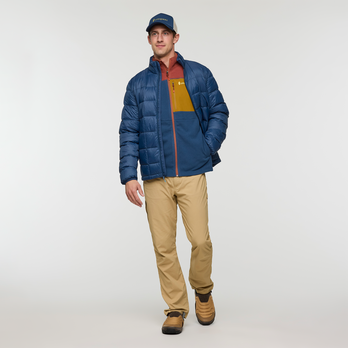 Férfi polár dzseki, Abrazo Fleece Full-Zip Jacket, szerecsendió és mélytengeri